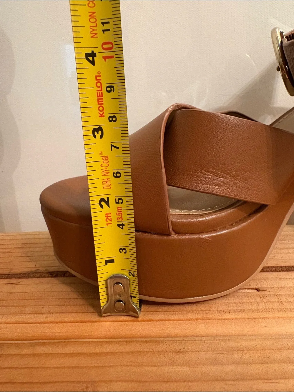 Steve Madden Brown Leather Platform Block Heel Sandals